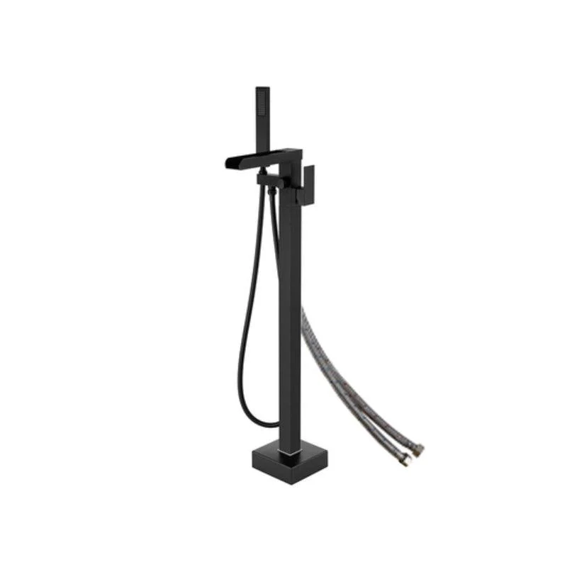 Floor Mounted Metal Freestanding Tub Filler Two Handles Freestanding Tub Filler Trim -Bathlova