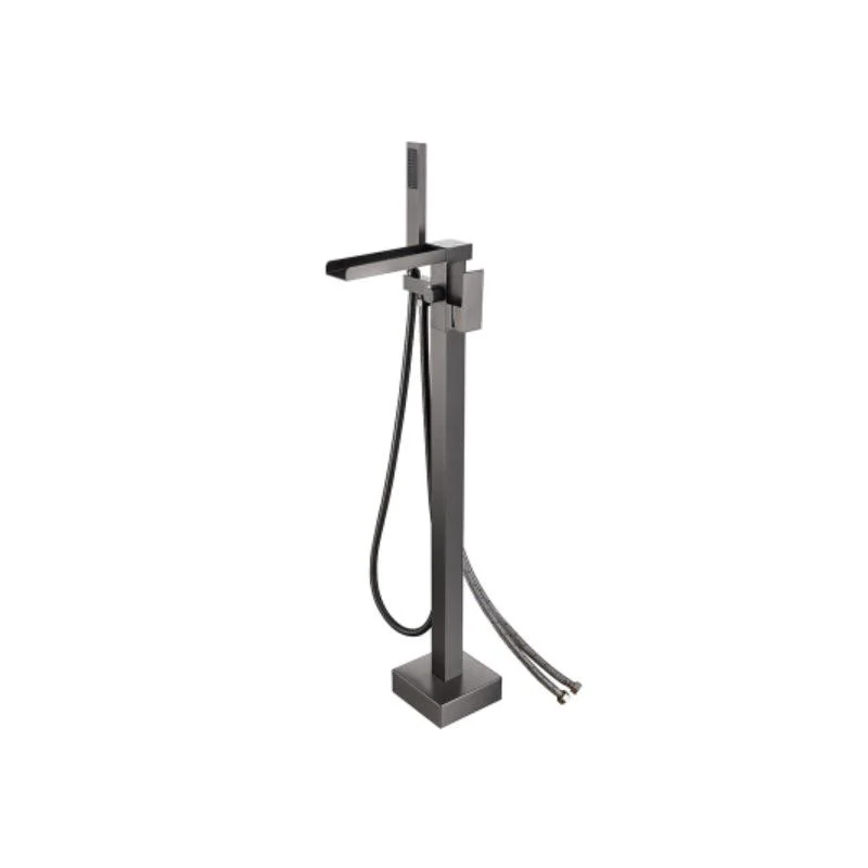 Floor Mounted Metal Freestanding Tub Filler Two Handles Freestanding Tub Filler Trim -Bathlova