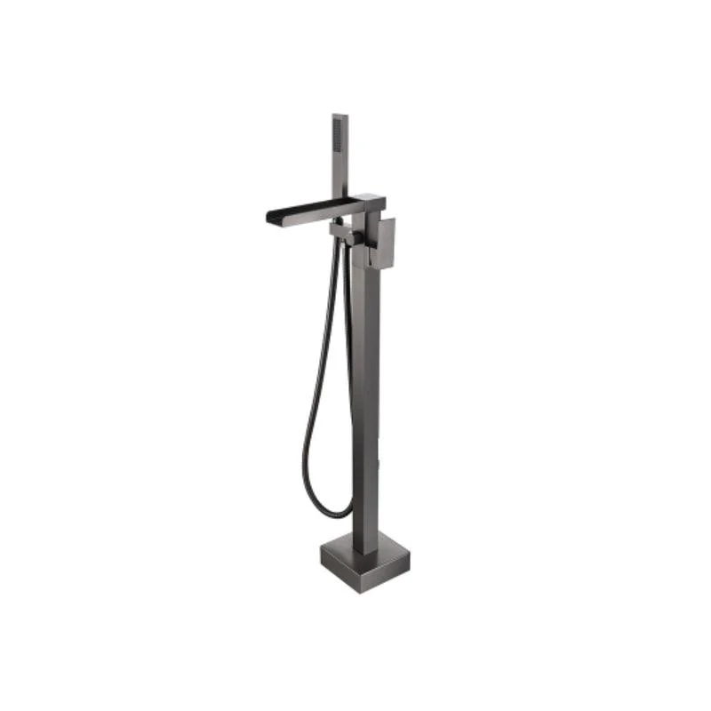 Floor Mounted Metal Freestanding Tub Filler Two Handles Freestanding Tub Filler Trim -Bathlova