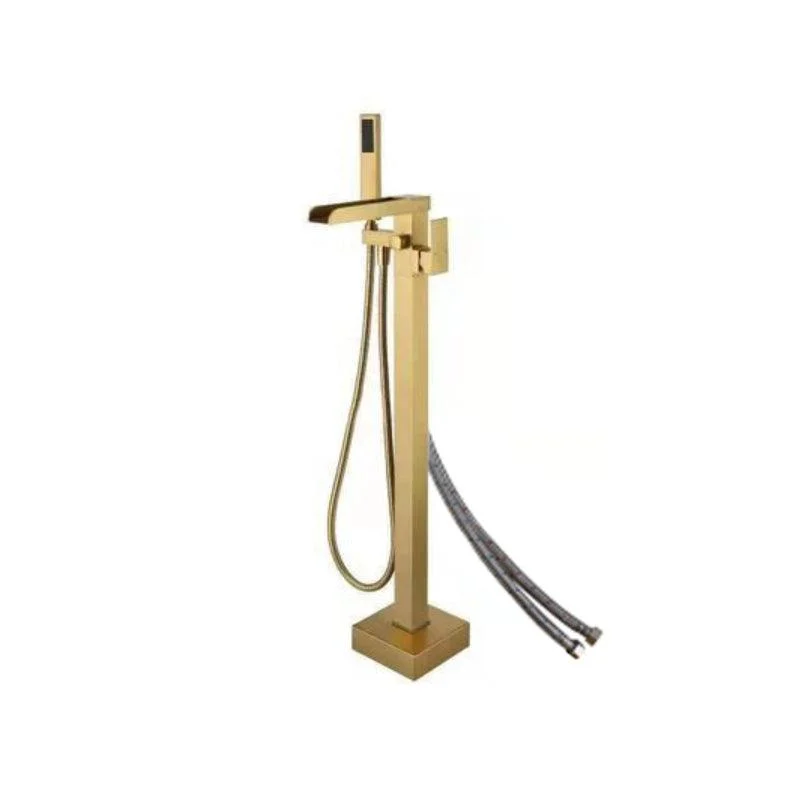 Floor Mounted Metal Freestanding Tub Filler Two Handles Freestanding Tub Filler Trim -Bathlova