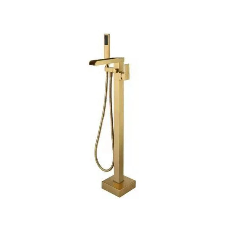 Floor Mounted Metal Freestanding Tub Filler Two Handles Freestanding Tub Filler Trim -Bathlova