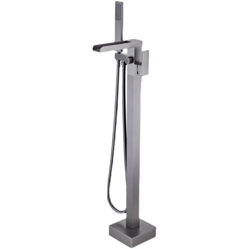 Floor Mounted Metal Freestanding Tub Filler Waterfall Freestanding Bathtub Tap -Bathlova