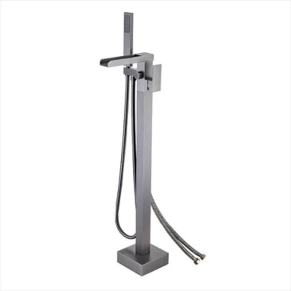 Floor Mounted Metal Freestanding Tub Filler Waterfall Freestanding Bathtub Tap -Bathlova