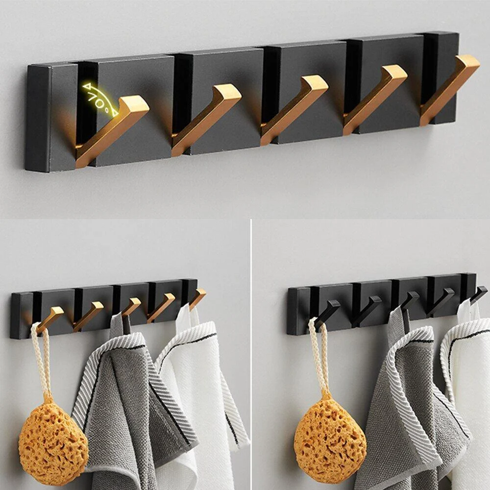 Folding Towel Hanger 2 Ways Wall Hook Coat Clothe Holder for Bathroom -Bathlova