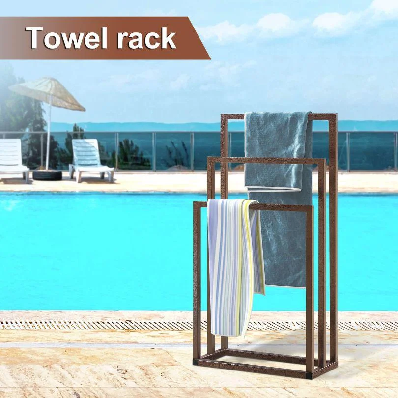 Freestanding 3-Tiers Metal Towel Rack Holder -Bathlova