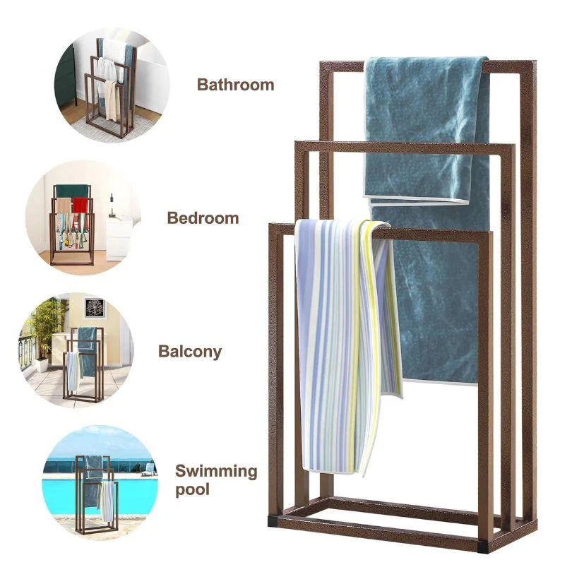 Freestanding 3-Tiers Metal Towel Rack Holder -Bathlova