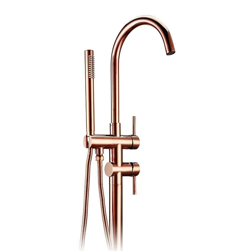 Freestanding Bathtub Brass Mixer Tap Bath Spout With Handshower -Bathlova