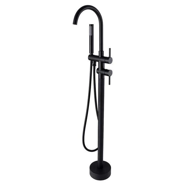 Freestanding Bathtub Brass Mixer Tap Bath Spout With Handshower -Bathlova