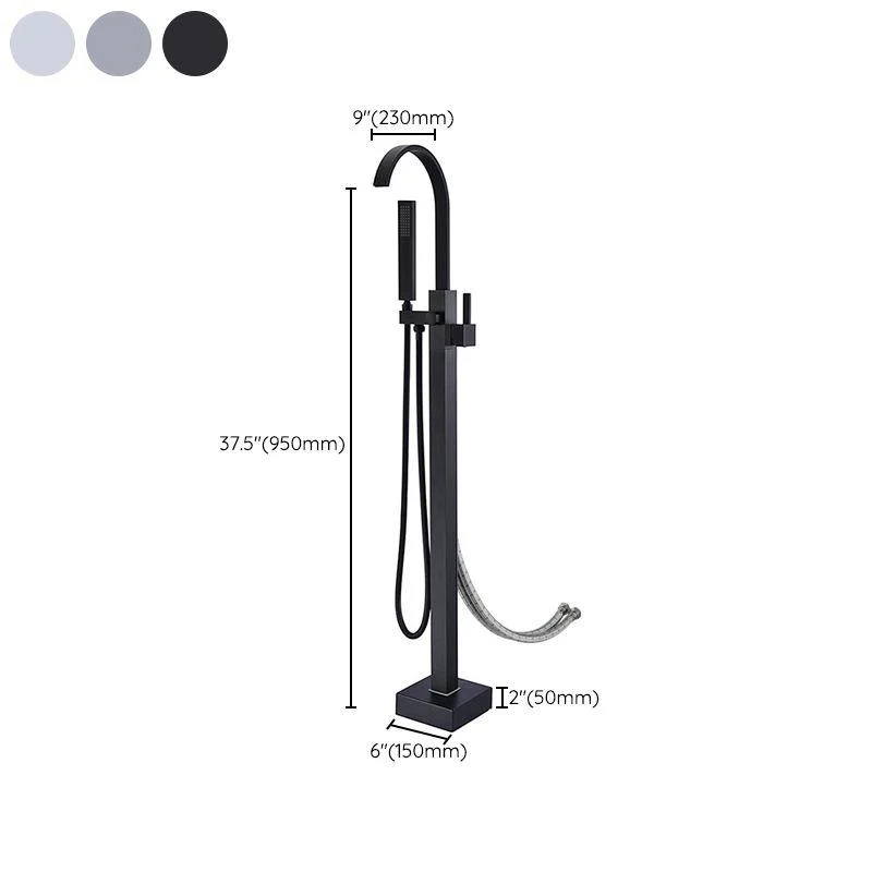 Freestanding Bathtub Tap Floor Mounted One Lever Handle with Hose -Bathlova