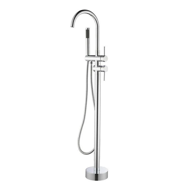 Freestanding Bathtub Tap Floor Mounted One Lever Handle with Hose -Bathlova