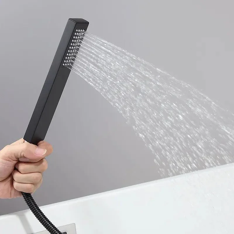 Freestanding Matte Black Bathtub Tap with Handshower -Bathlova