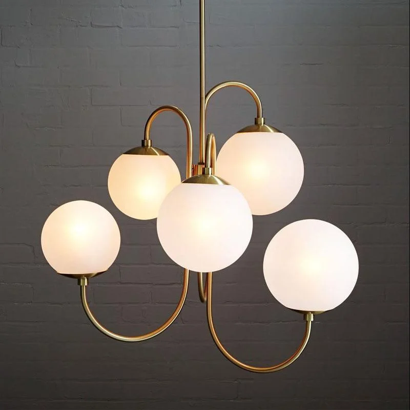 Frosted Glass Multi-Bulb Chandelier -Bathlova