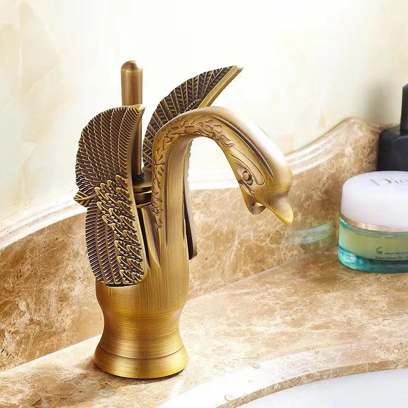 Full Brass Bathroom Vanity Tap Hot and Cold Single Handle Basin Tap -Bathlova