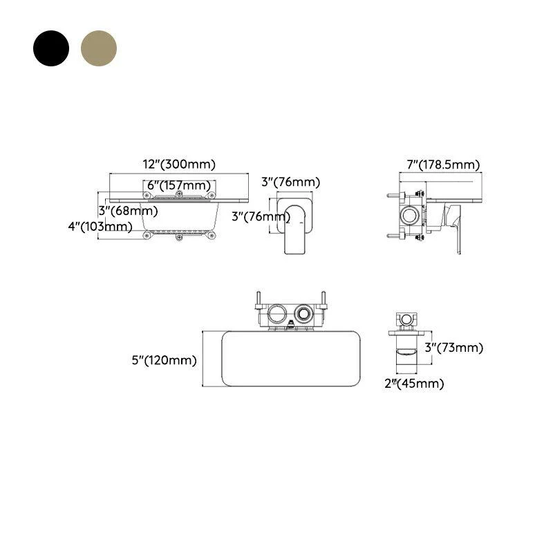 Full Copper Recessed Basin Tap Bathroom Hot and Cold Single Handle Wall Mounted Tap -Bathlova