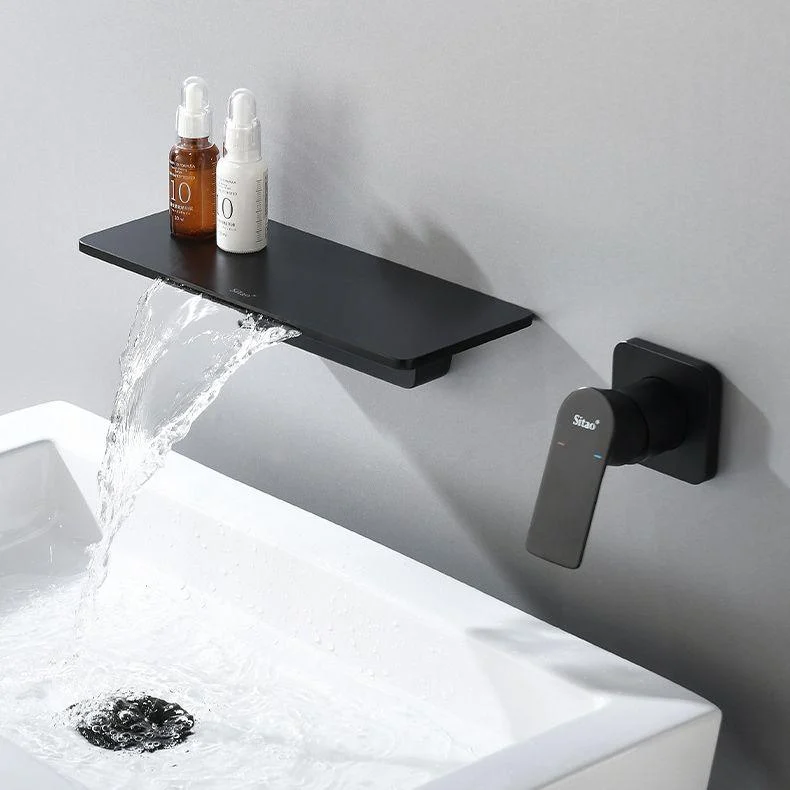 Full Copper Recessed Basin Tap Bathroom Hot and Cold Single Handle Wall Mounted Tap -Bathlova