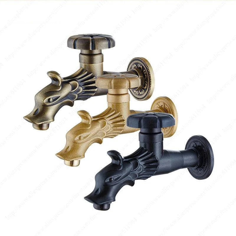 Garden Tap Wall Mount Outdoor Dragon Water Hose Cold Tap Decorative -Bathlova