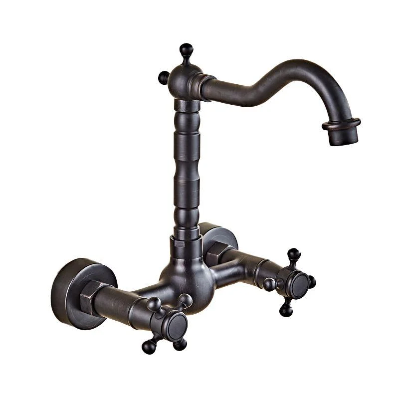 Glam 2-Handle Bathroom Sink Tap 2-Hole Wall Mounted Bathroom Tap -Bathlova