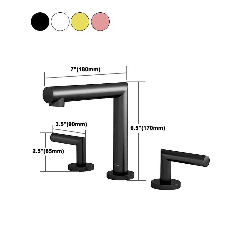 Glam 2-Handle Bathroom Sink Tap with Low Arc Widespread Bathroom Sink Tap -Bathlova