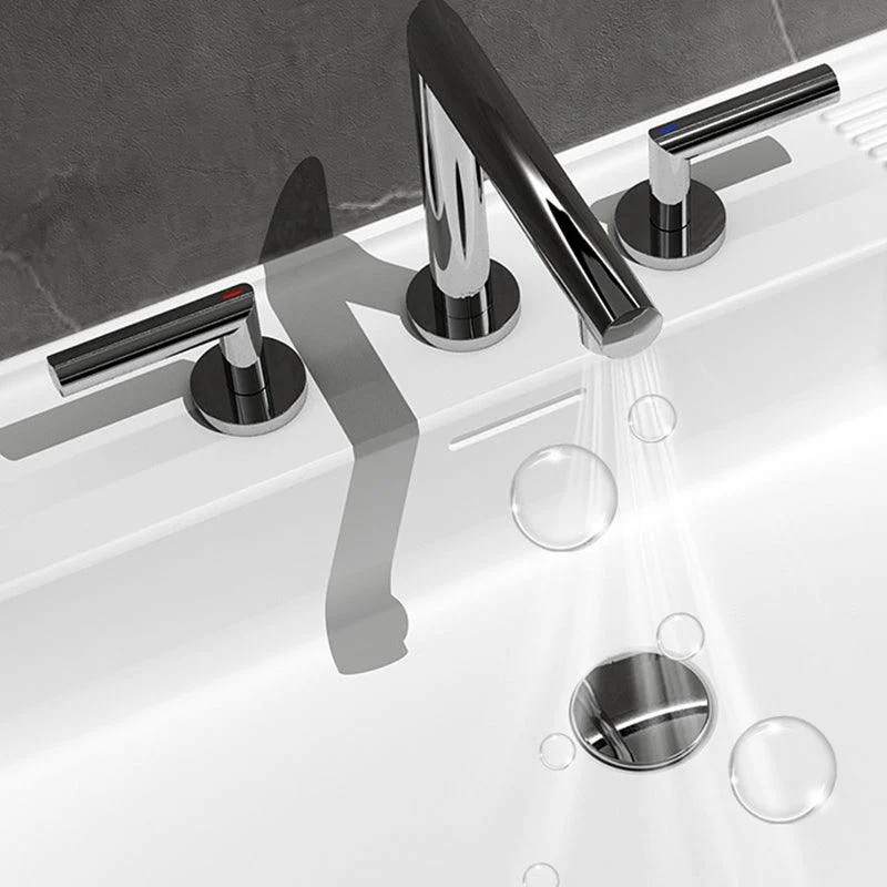 Glam 2-Handle Bathroom Sink Tap with Low Arc Widespread Bathroom Sink Tap -Bathlova