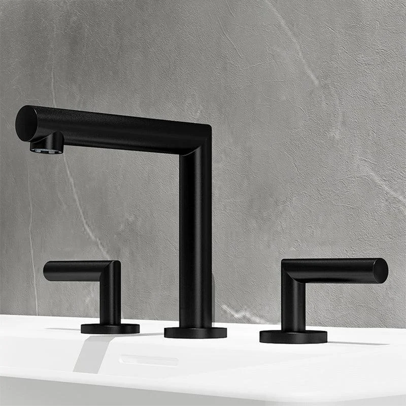 Glam 2-Handle Bathroom Sink Tap with Low Arc Widespread Bathroom Sink Tap -Bathlova