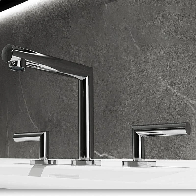 Glam 2-Handle Bathroom Sink Tap with Low Arc Widespread Bathroom Sink Tap -Bathlova