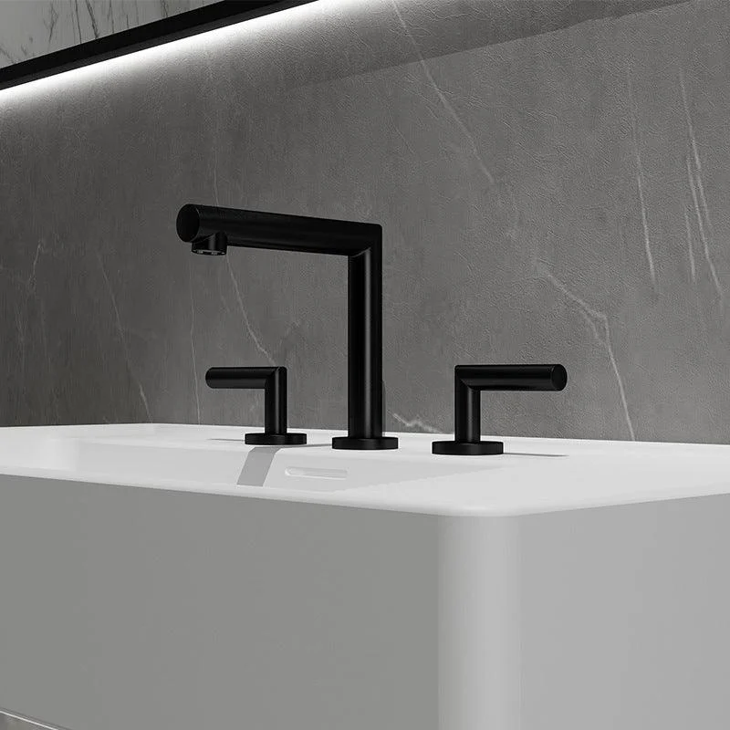 Glam 2-Handle Bathroom Sink Tap with Low Arc Widespread Bathroom Sink Tap -Bathlova