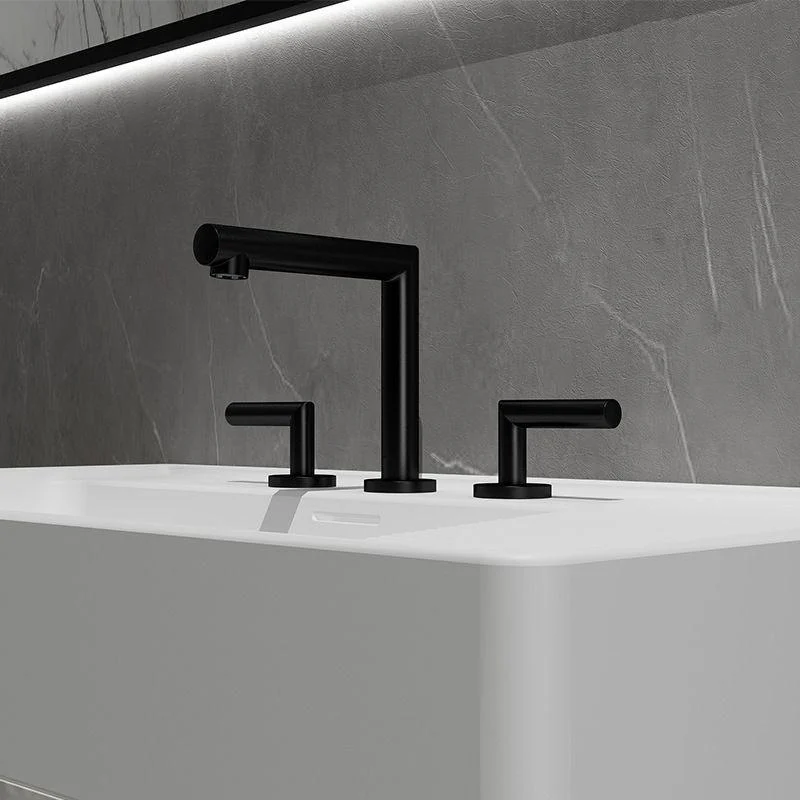 Glam 2-Handle Bathroom Sink Tap with Low Arc Widespread Bathroom Sink Tap -Bathlova