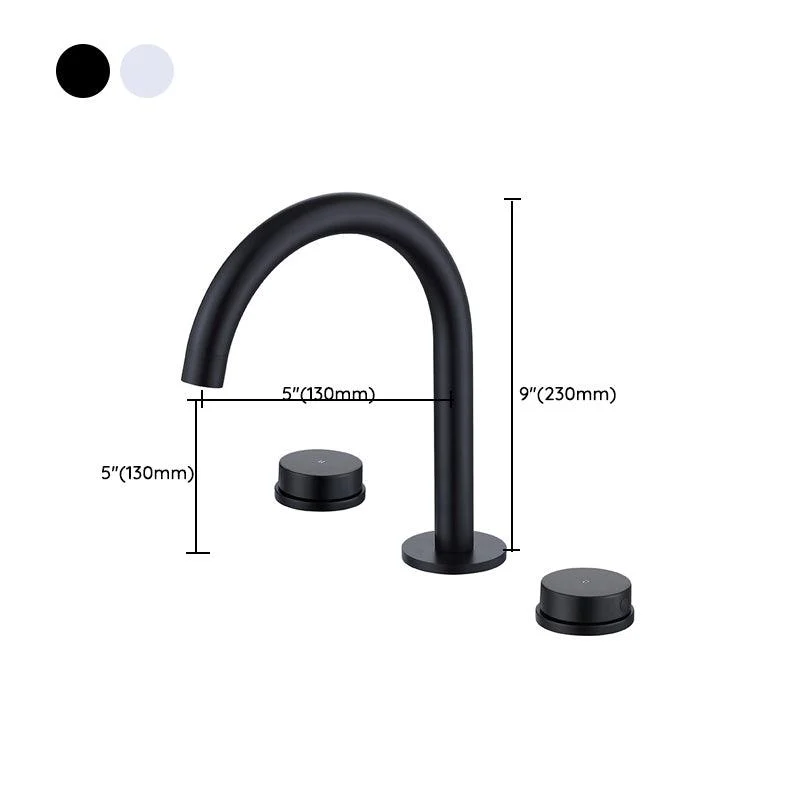 Glam Brass Widespread Bathroom Tap 3 Hole Circular Vanity Tap -Bathlova