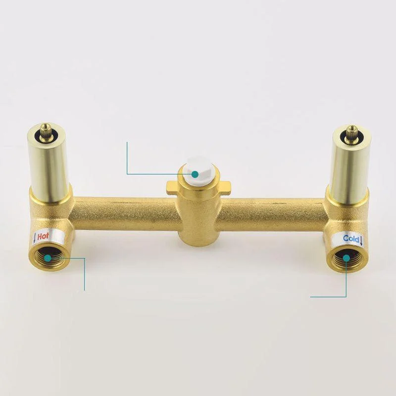 Glam Centerset Tap Brass Cross Handles 3 Holes Wall Mounted Bathroom Tap -Bathlova