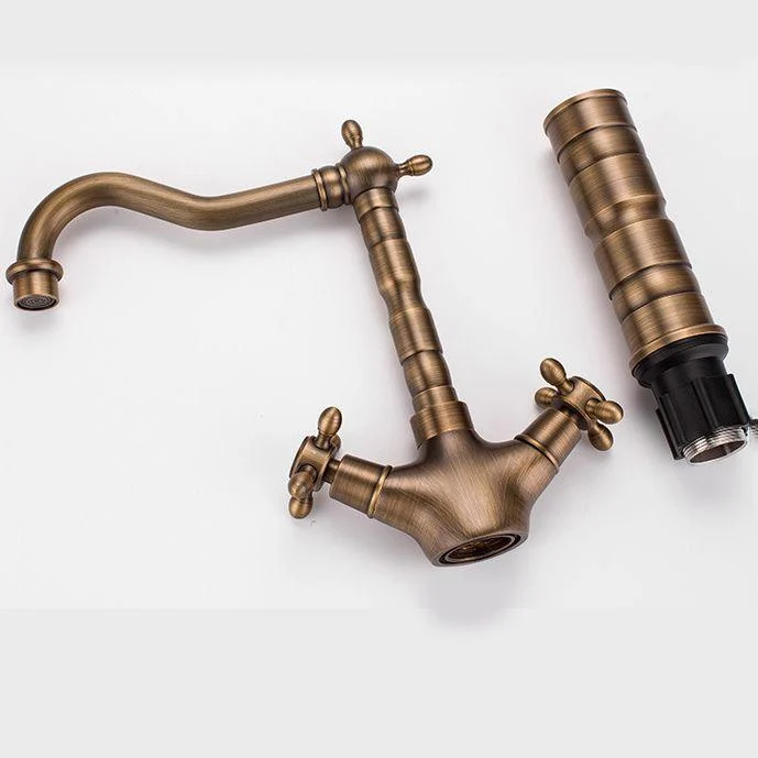 Glam Centerset Tap Brass Cross Handles High-Arc 2 Handles Basin Lavatory Tap -Bathlova