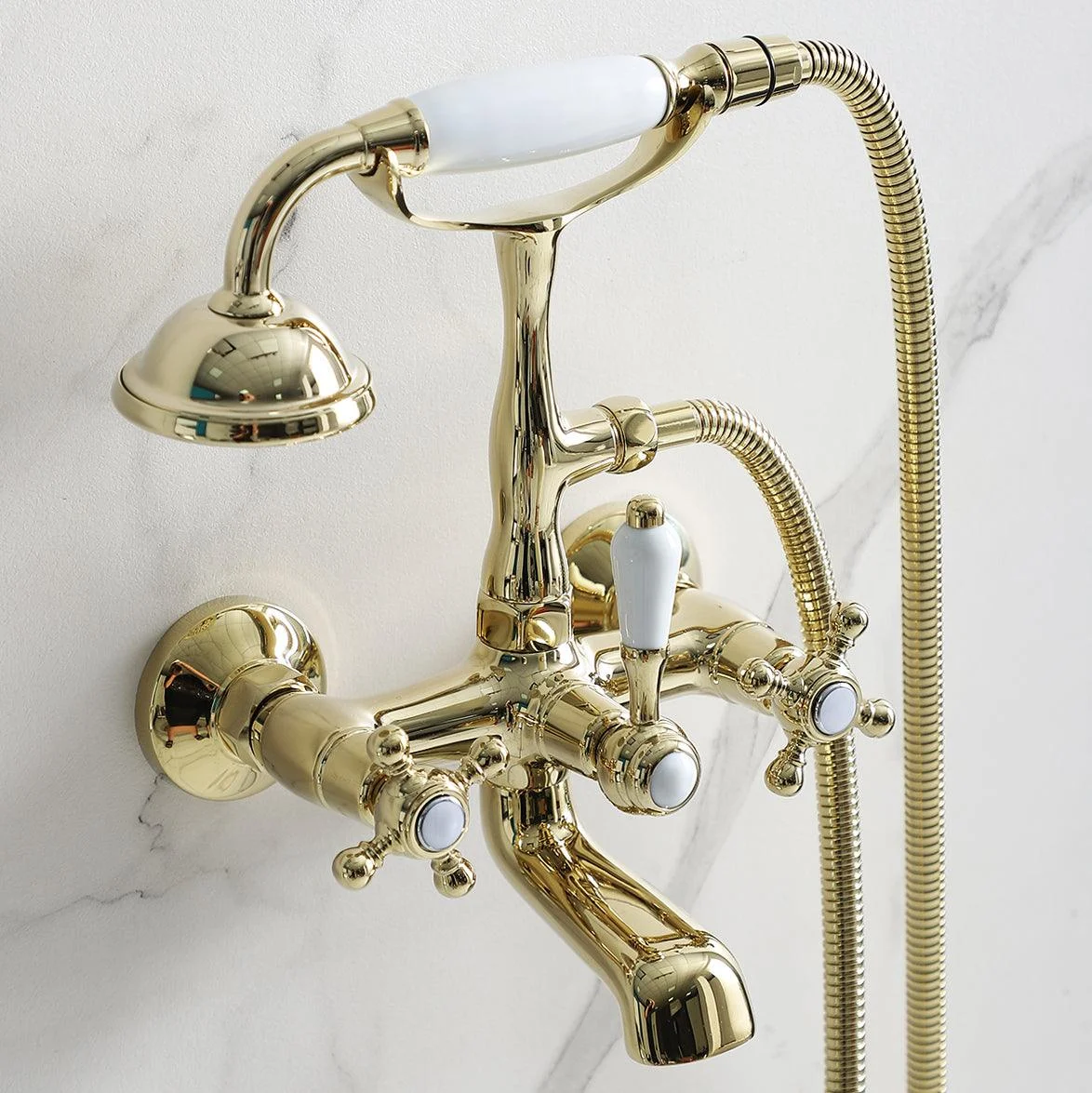 Glam Retro Wall Mounted Metal Claw Foot Tub Tap Trim Low Arc Claw Foot Tub Tap -Bathlova