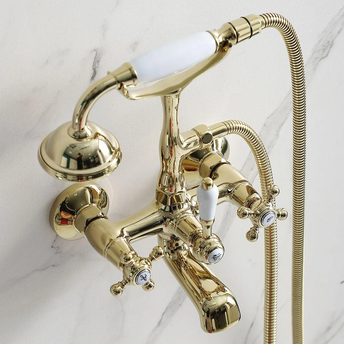 Glam Retro Wall Mounted Metal Claw Foot Tub Tap Trim Low Arc Claw Foot Tub Tap -Bathlova