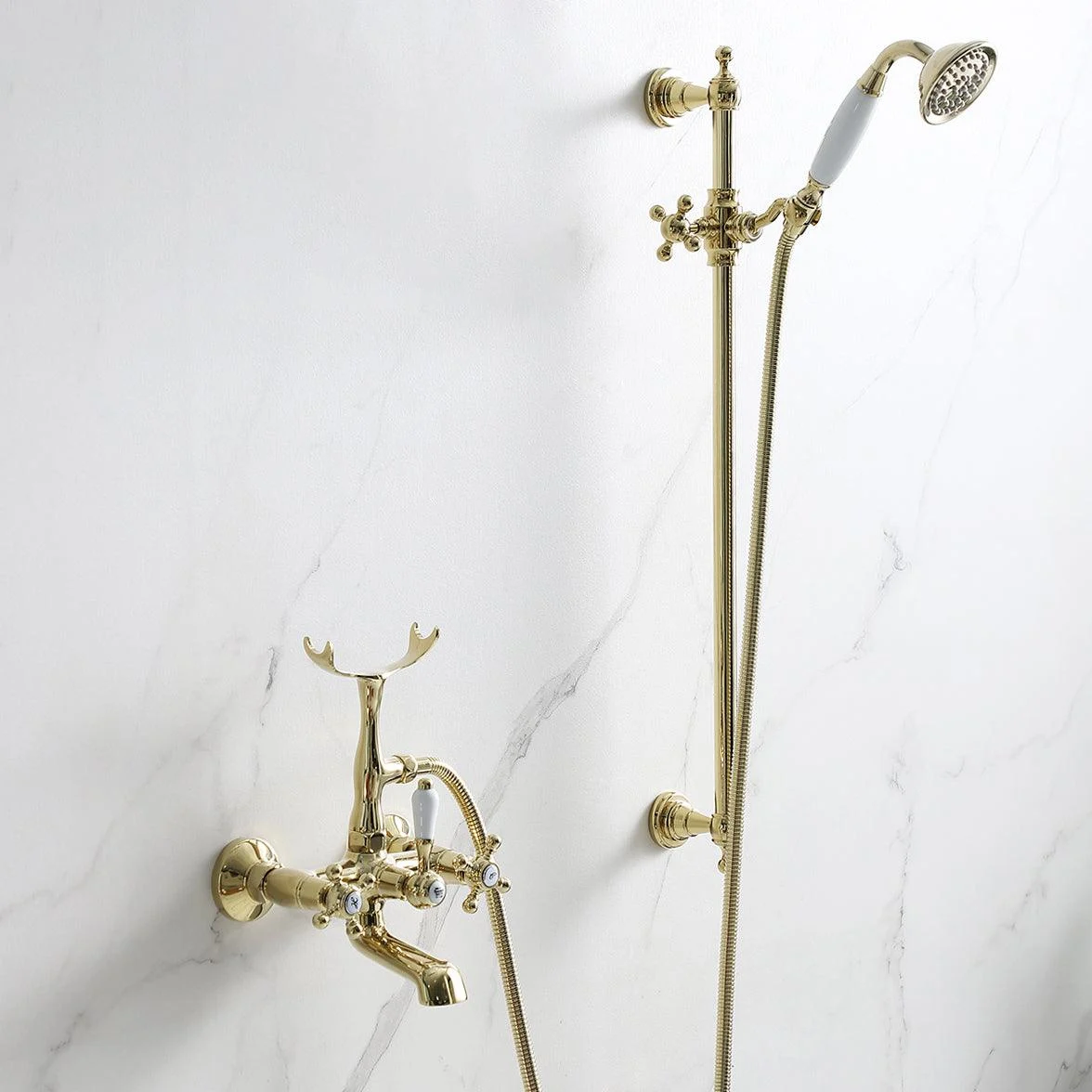 Glam Retro Wall Mounted Metal Claw Foot Tub Tap Trim Low Arc Claw Foot Tub Tap -Bathlova