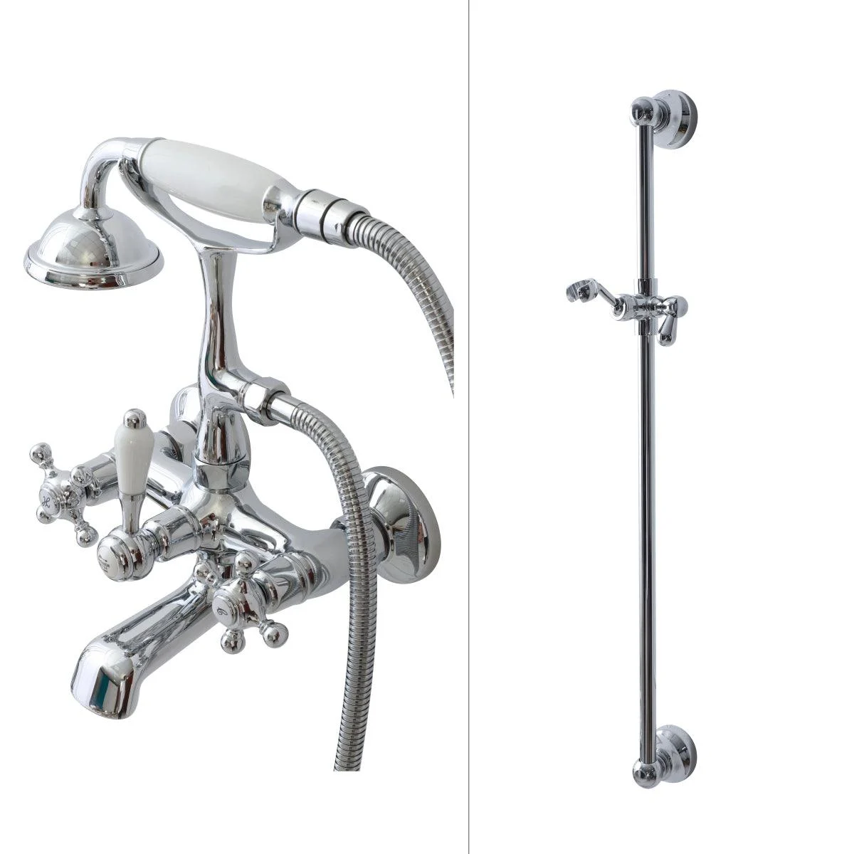 Glam Retro Wall Mounted Metal Claw Foot Tub Tap Trim Low Arc Claw Foot Tub Tap -Bathlova