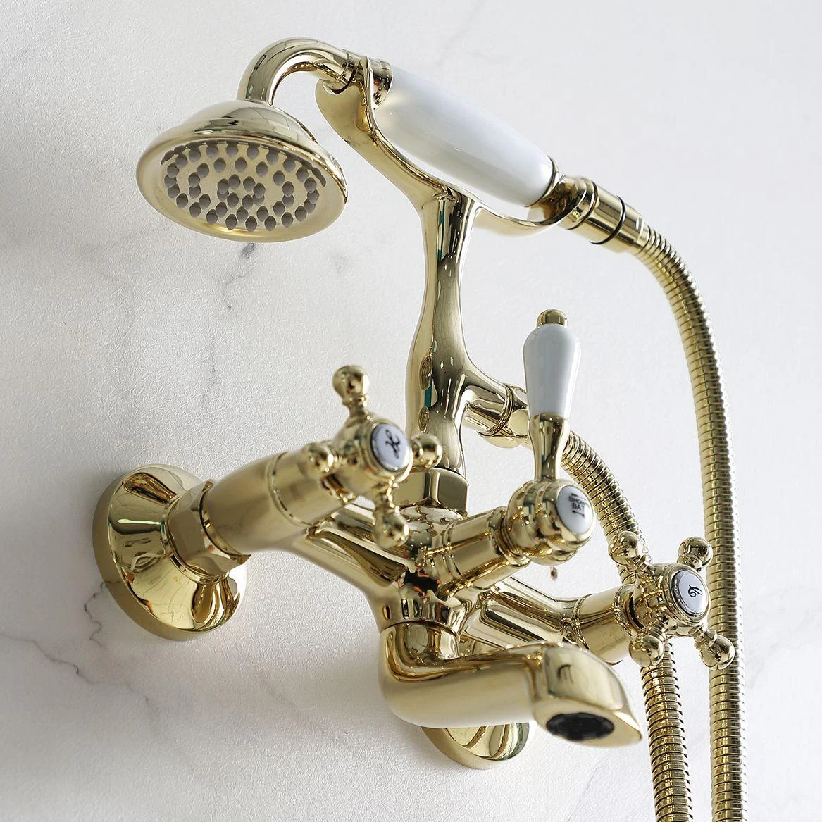 Glam Retro Wall Mounted Metal Claw Foot Tub Tap Trim Low Arc Claw Foot Tub Tap -Bathlova