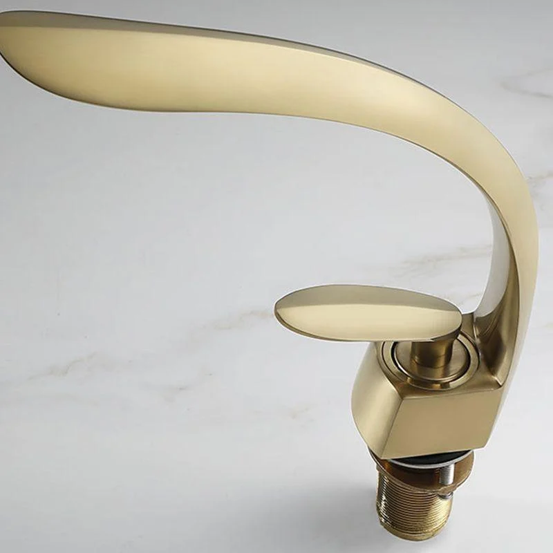 Glam Single Handle Sink Tap Brass Bathroom Gooseneck Tap -Bathlova