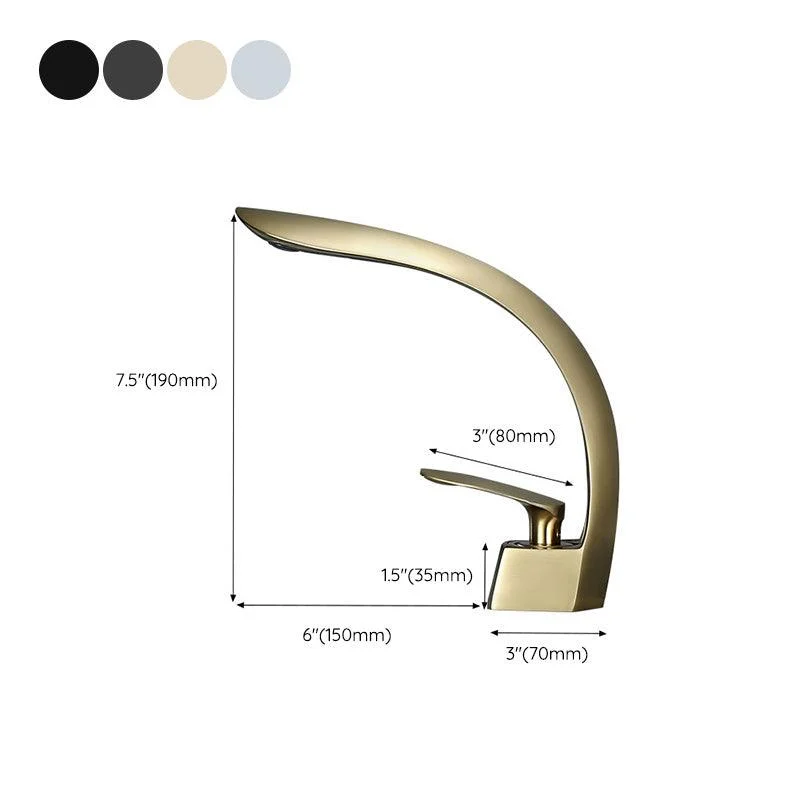 Glam Single Handle Sink Tap Brass Bathroom Gooseneck Tap -Bathlova