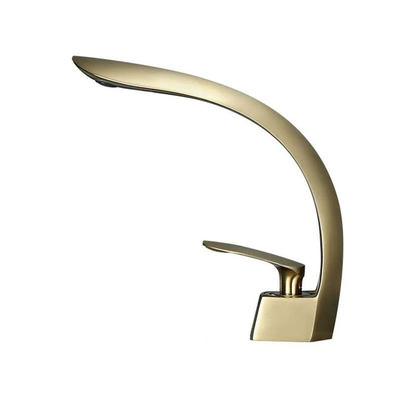 Glam Single Handle Sink Tap Brass Bathroom Gooseneck Tap -Bathlova