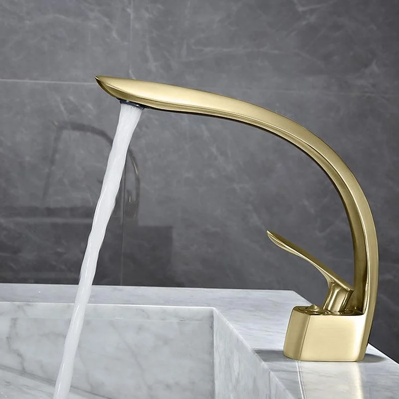 Glam Single Handle Sink Tap Brass Bathroom Gooseneck Tap -Bathlova