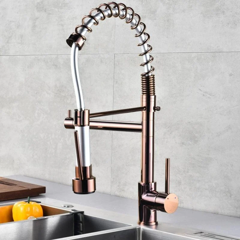 Glam Sink Tap Brass Lever Handles Spring Neck Swivel Spout Bathroom Vessel Tap -Bathlova