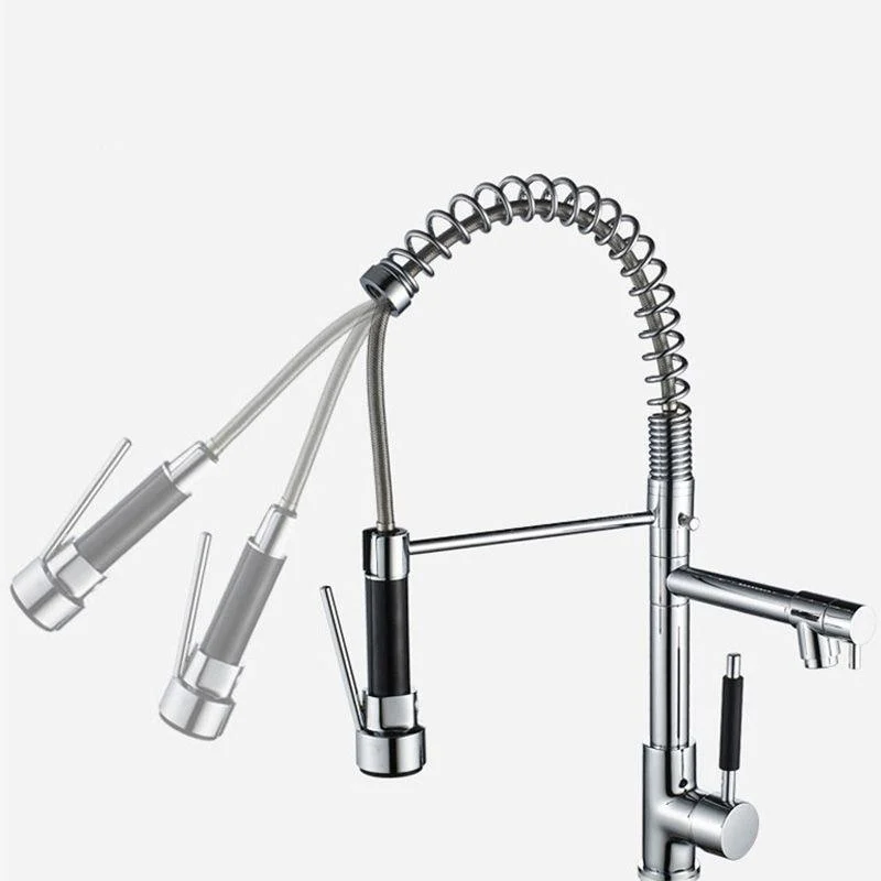 Glam Sink Tap Brass Lever Handles Spring Neck Swivel Spout Bathroom Vessel Tap -Bathlova