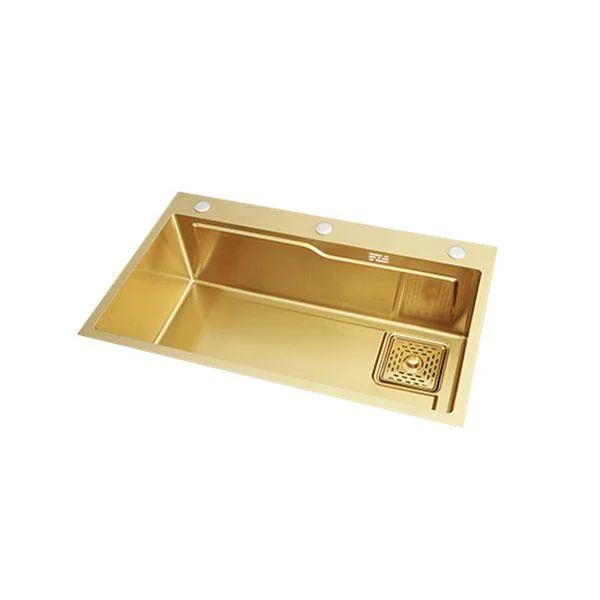 Glam Stainless Kitchen Sink Golden with Tap Cutting-Board Drain Assembly Sink -Bathlova