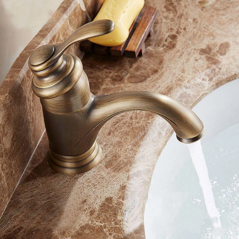 Glam Style Bathroom Sink Tap Single Handle Low Arc Sink Tap -Bathlova