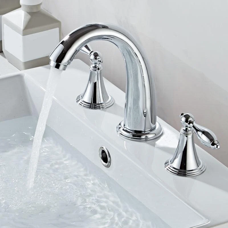 Glam Style Tap Widespread Sink Tap with 2 Handles and 3 Holes -Bathlova