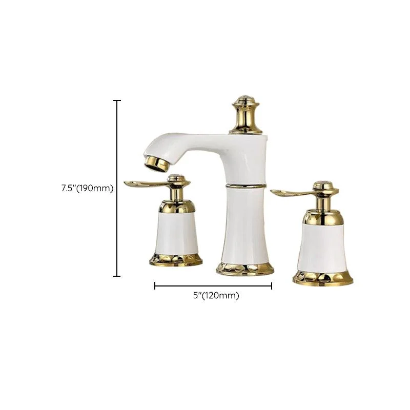 Glam Style Tap Widespread Sink Tap with 2 Handles and 3 Holes -Bathlova