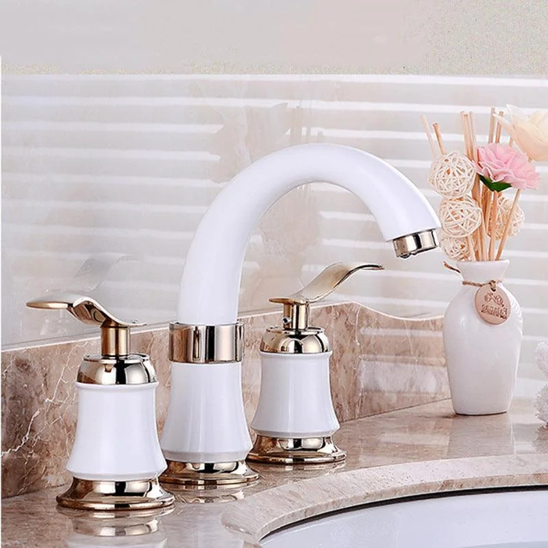 Glam Style Tap Widespread Sink Tap with 2 Handles and 3 Holes -Bathlova