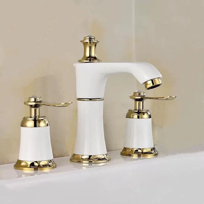 Glam Style Tap Widespread Sink Tap with 2 Handles and 3 Holes -Bathlova