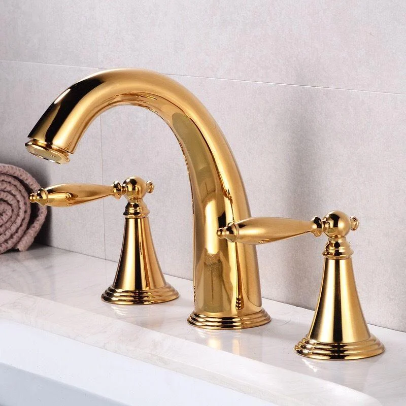 Glam Style Tap Widespread Sink Tap with 2 Handles and 3 Holes -Bathlova