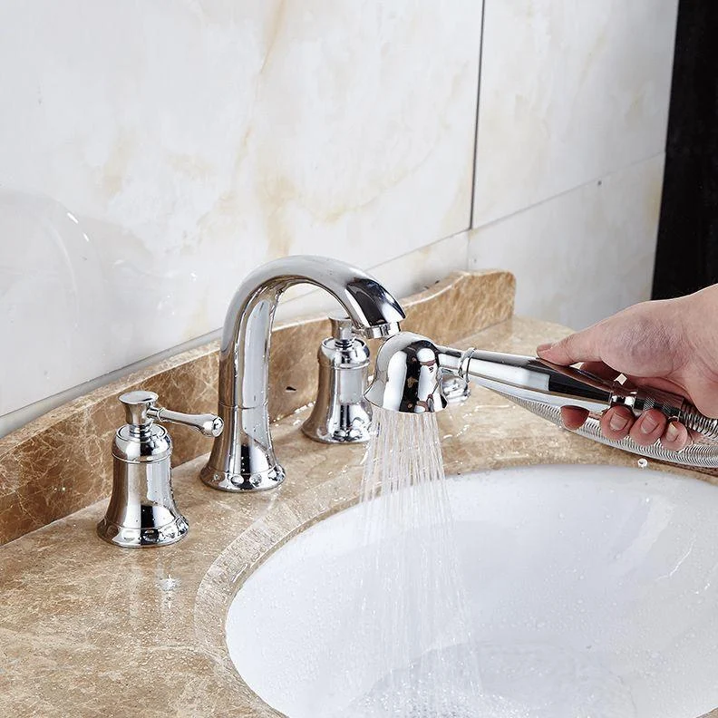 Glam Style Tap Widespread Sink Tap with 2 Lever Handles -Bathlova