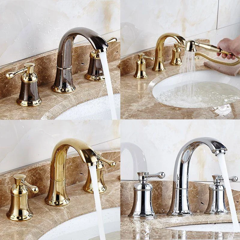 Glam Style Tap Widespread Sink Tap with 2 Lever Handles -Bathlova